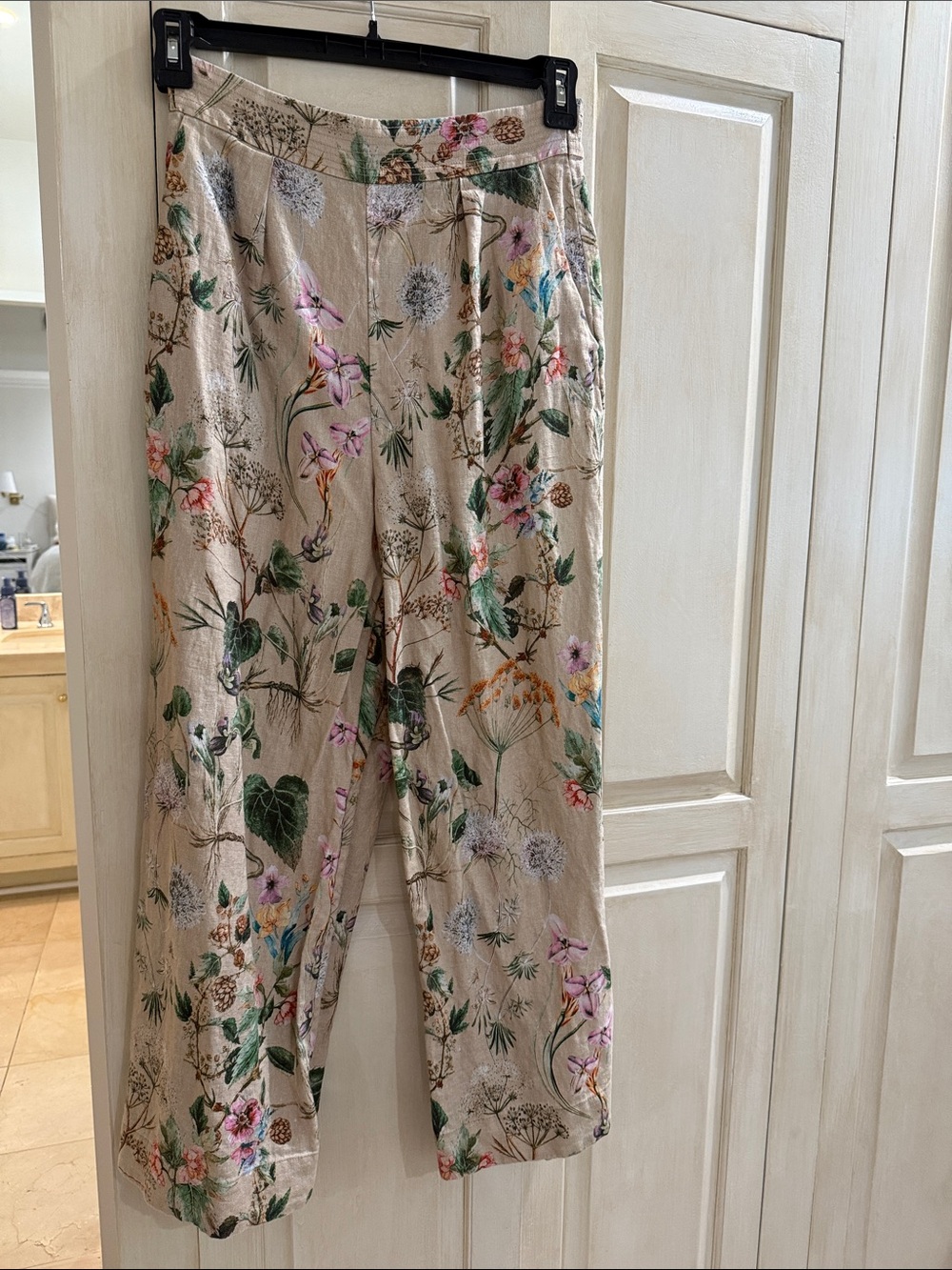 Cara Cara Beige Floral Wide-Leg Pants